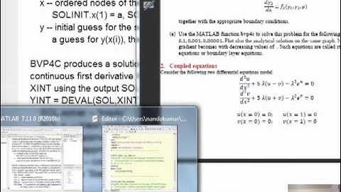 MATLAB Boundary value problem example - single equation