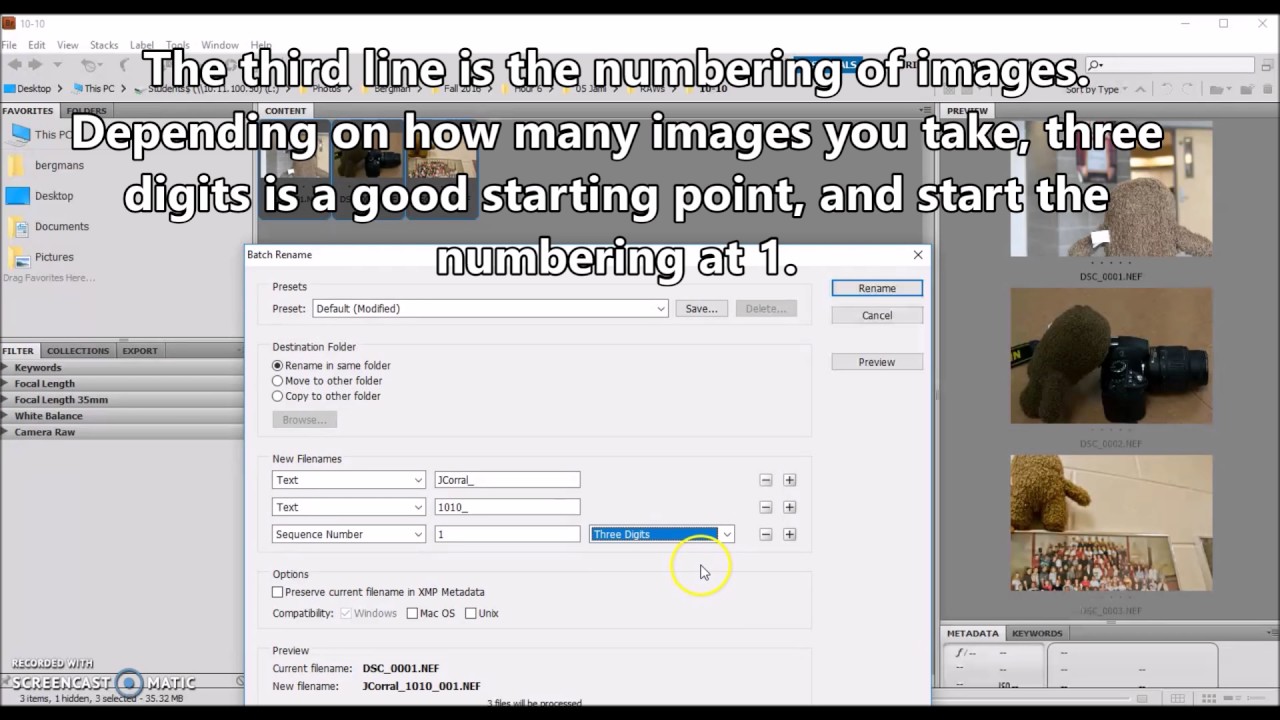 How to Batch Rename in Adobe Bridge - YouTube