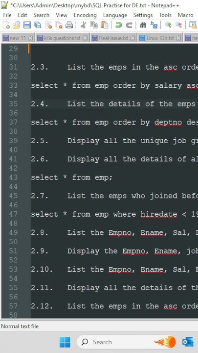 Learn SQL, Select ascending order and with 2 columns - YouTube
