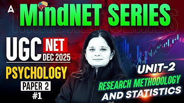 UGC NET Psychology Unit 2 | Research Methodology And Statistics UGC NET #1 By Anjali Ma