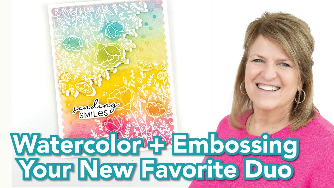 Technique Thursday: Emboss Resist with Watercolor Wash - YouTube