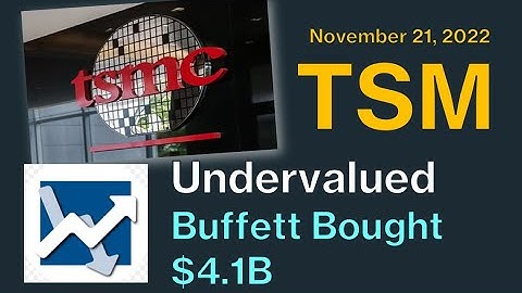 Taiwan Semiconductor TSM Undervalued.  Buffet Bought $4.1B. Fundamental/Technical Analysis.  TSMC