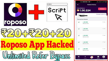 Roposo App Unlimited refer bypass script 💥 Add ₹20+₹20+₹20 unlimited trick🔰 Roposo Refer trick tamil