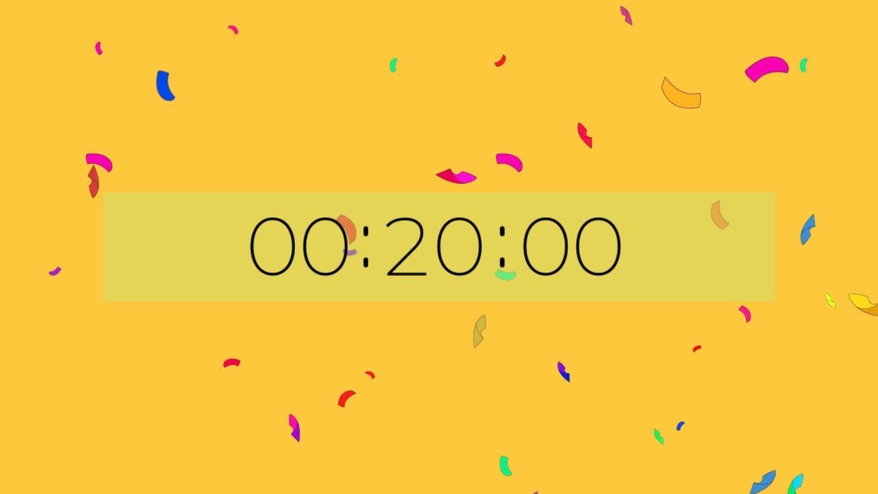 20 second COUNTDOWN timer - PARTY - Celebration - Yellow - YouTube