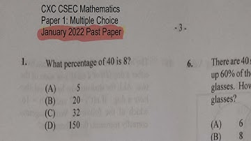 Question 1 of 60| January 2022 Multiple Choice| CSEC Mathematics