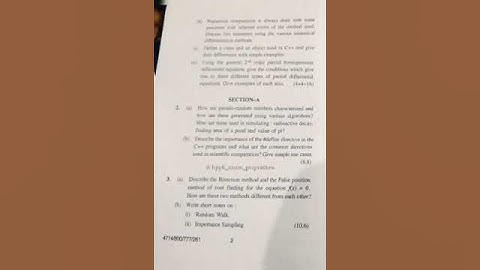 MSC PHYSICS COMPUTATIONAL PHYSICS QUESTIONS PAPER         | HPU |1st semester