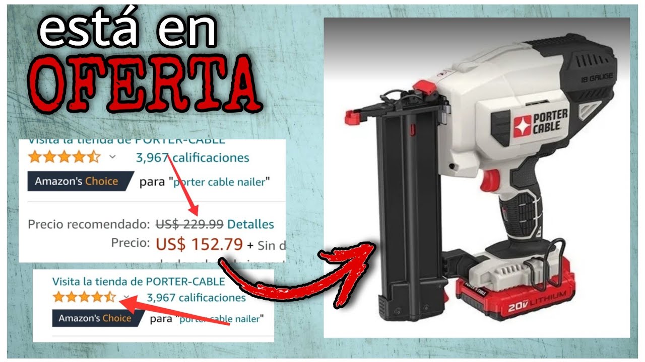 Clavadora Inalámbrica PORTER CABLE calibre 18 // Oferta‼️ - YouTube