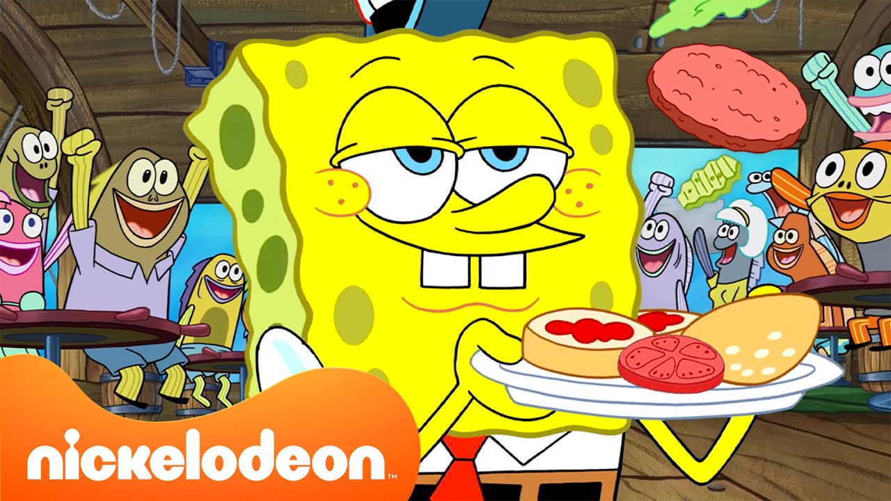 SpongeBob | Nieustanne Smażenie z SpongeBobem! 🍔 | 4 Godziny | Nickelodeon Polska
