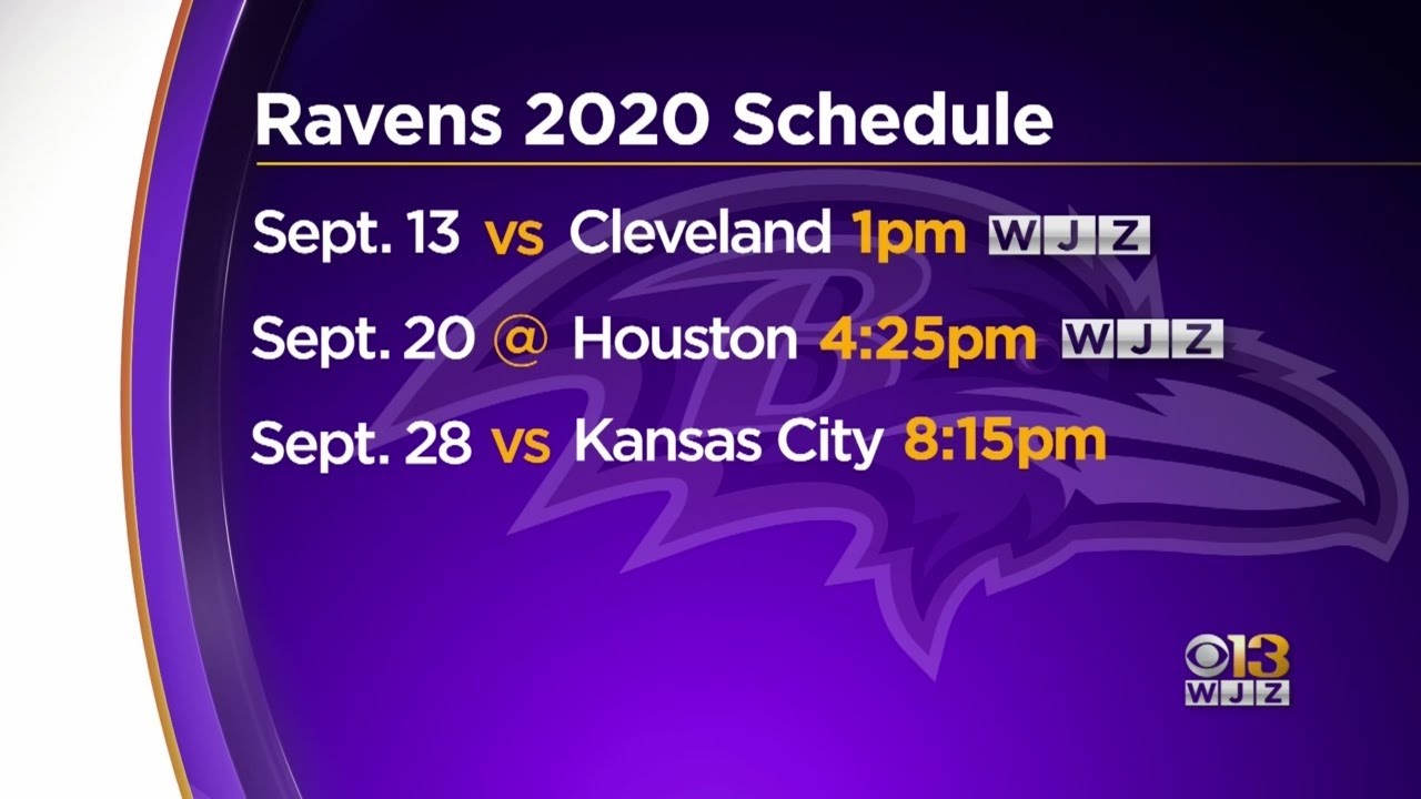 Ravens 2020 Schedule Released Thursday Youtube