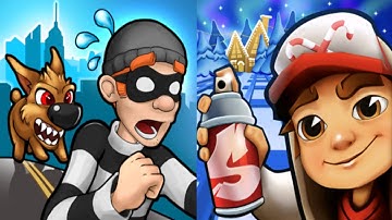 Robbery Bob vs Subway Surfers New Update Gameplay Android,ios Part 44