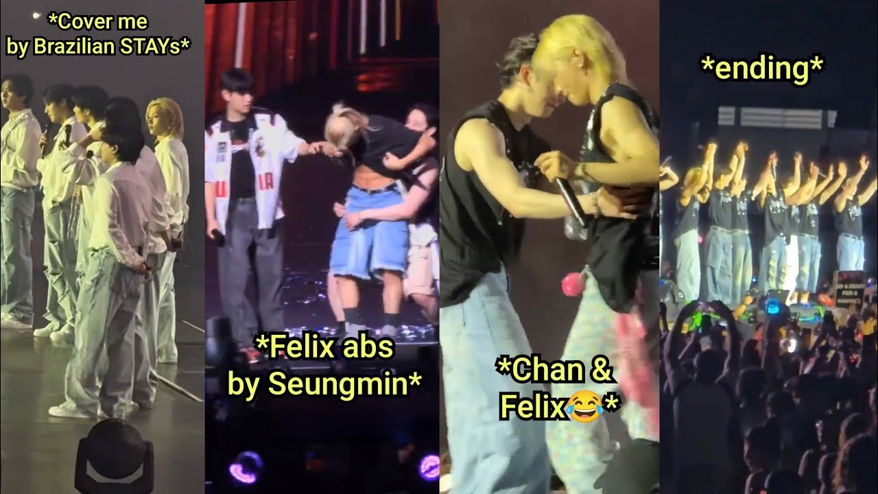 Stray Kids DominATE tour in Brazil Moments 스트레이키즈 브라질  Chan singing Brazilian song Pt1