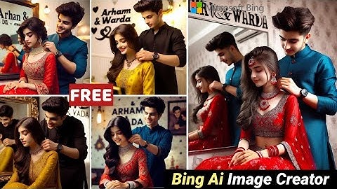 Couple Wedding Ai 3D Name Photo Editing |Ai Couple Photo Editing |Bing Tutorial.