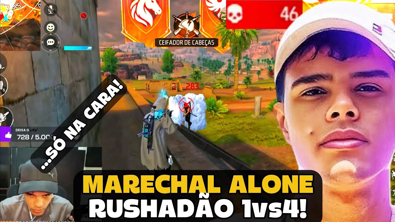 MARECHAL FOI PRO RUSHADÃO SOLO VS SQUAD E LIMPOU O MAPA NA RANK! FREE FIRE - MARECHAL HIGHLIGHTS