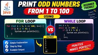 Java Program to Print Odd Numbers from 1 to 100 Using Loop