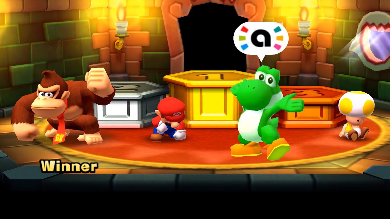 Mario Party Star Rush Toad Scramble - Yoshi Vs Luigi Vs Mario Vs Donkey Kong