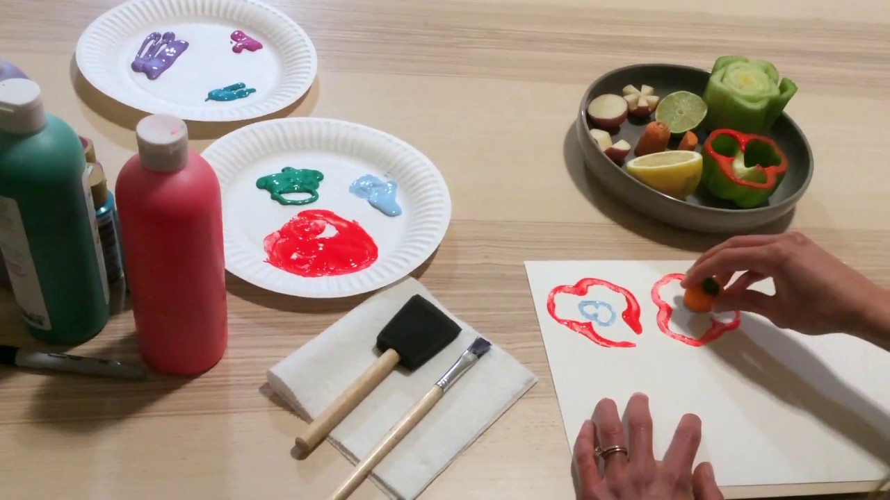 Making Vegetable Stamp Paintings with Teacher Laura