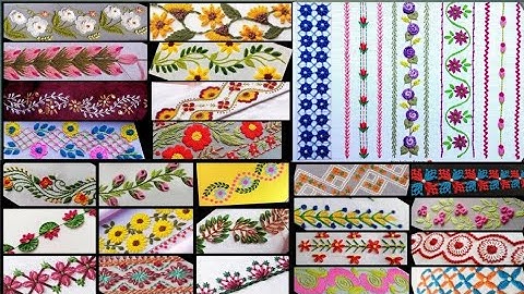 Attractive Hand Embroidery Design| border embroidery|| Easy Simple Border Line Stitch for Beginners 