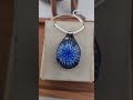 Blue Glass Flower Pendant Necklace Women Jewelry