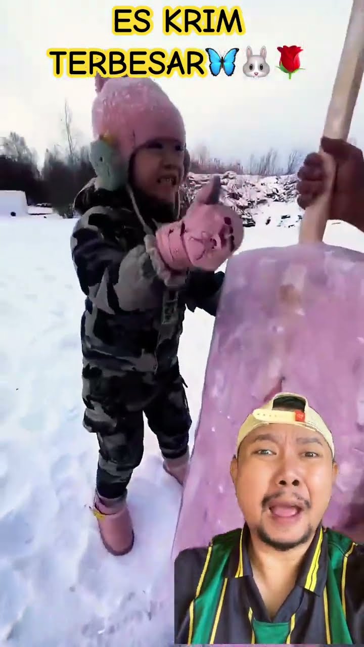ES KRIM TERBESAR PAKE SALJU!???? #snow #ice #funny #winter #humor