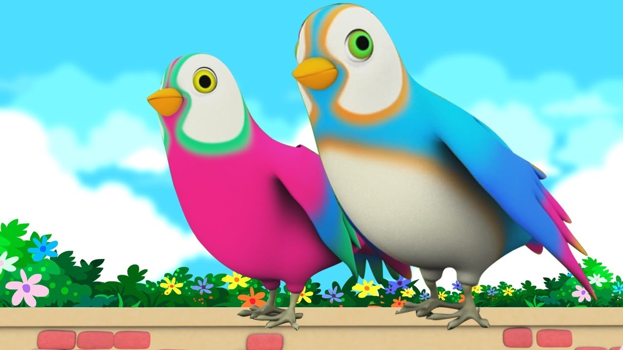 ⁣Dois pássaros pequenos Dicky | rima de berçário | canção para crianças | Two Little Dicky Birds