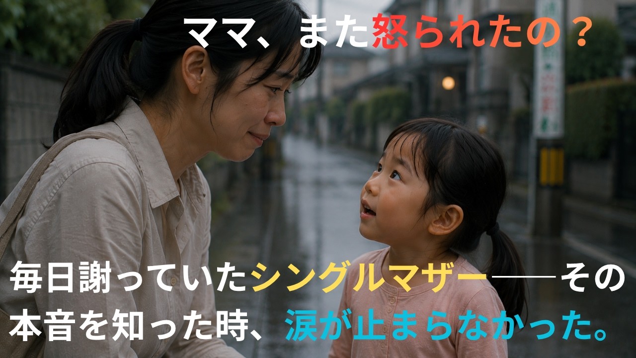 「毎日謝っていたシングルマザー――その本音を知った時、涙が止まらなかった。」#シングルマザー#感動する話#泣ける話