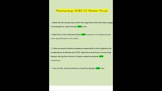 NURS 251 Pharmacology Module 5 Exam Newest Questions and Answers 2023 2024 Verified by Expert