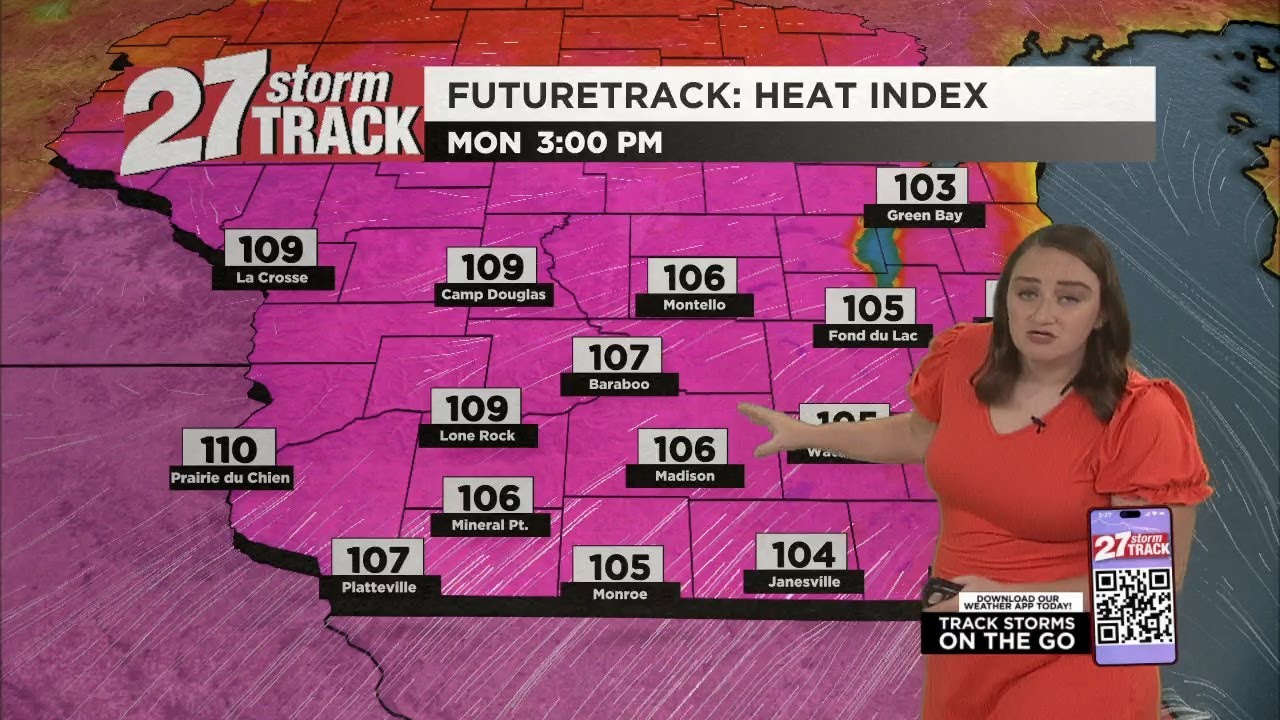 Heat index values to climb over 100 through Monday and Tuesday - YouTube