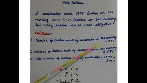 Class 3 || Maths || Chapter 2 Addition Word problems