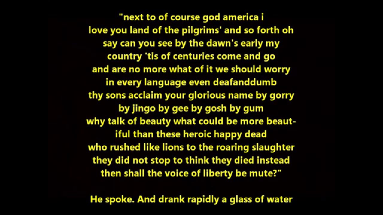 next to of course god america i" sonnet by e e cummings E. E. Cummings ...