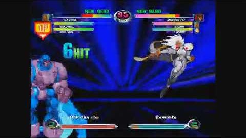MvC2: Oh Cha Cha kills a team in 14 Marvel seconds (Storm/Sent/IM)