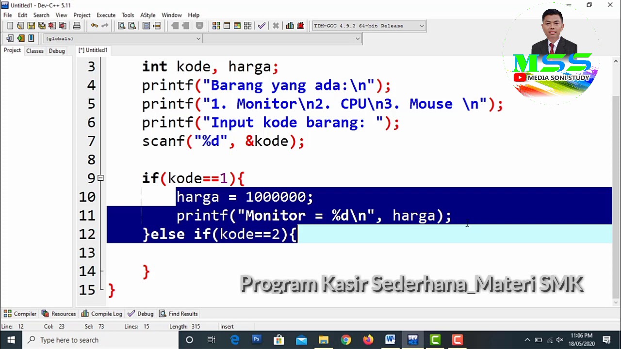 Materi Pemrograman C++ SMK Membuat Program Kasir Sederhana Part#1 - YouTube