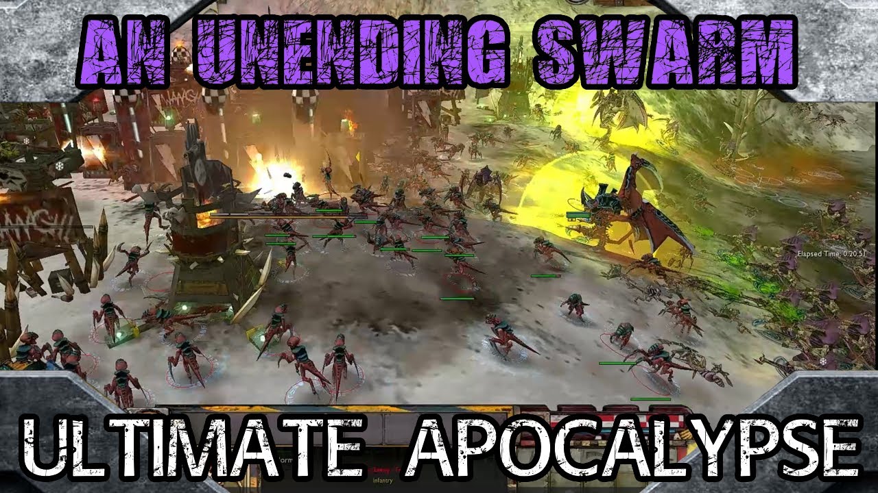 Warhammer 40,000: Dawn of War Ultimate Apocalypse 3 vs 3 Tyranids, Chaos vs Tau, Orks, Space Marines