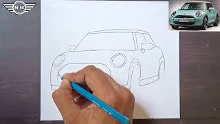 Drawing a Mini Cooper l MINI COOPER Car Drawing Simple Tutorial | #minicooper #cardrawing