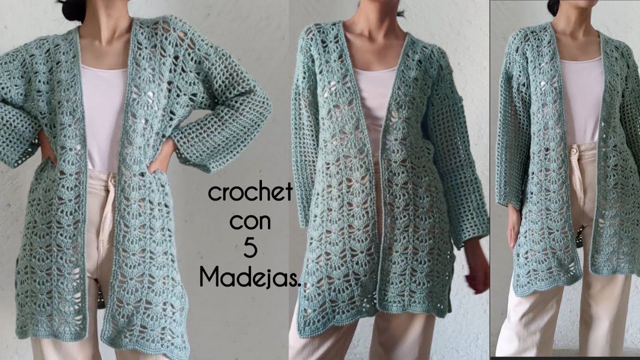 Cárdigan Mujer Chic Y Elegante - Tejido Calado, Largo, Ideal Para Verano Y Entretiempo, Estilo Casual