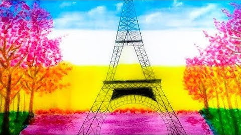 How to Draw Eiffel Tower for Beginners | Springtime Cherry Blossom Tree Drawing Step by Step.