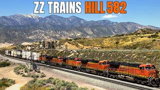 ZZ Trains at Hill 582 — Two Eastbounds Back‑to‑Back