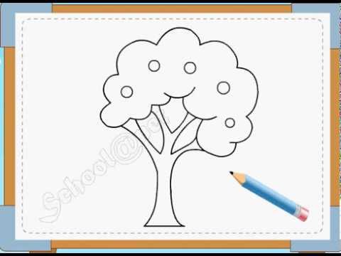 Rất Hay Hướng dẫn chi tiết cách vẽ cây đơn giản với 9 bước cho bé tô màu
