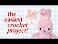 how to crochet the easiest no-sew flower in under 15 minutes! 🌸 | absolute beginner friendly