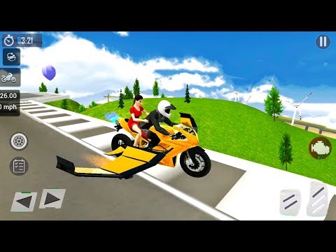 Flying Motorbike Simulator 2020 - City Bike Pilot - Android Gameplay