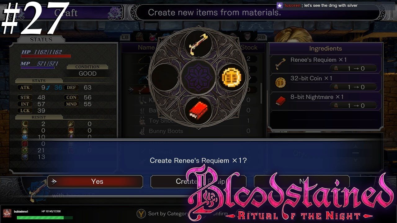 Bloodstained: Ritual of the Night [27] 32 Bit Weapon - YouTube