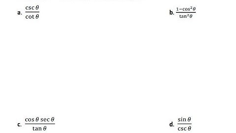 Simplify: a. csc(x)/cot(x) b. (1-cos^2(x))/tan^2(x)