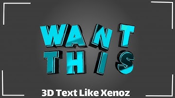 3D Text Like Xenoz Tutorial on Mobile & Pc