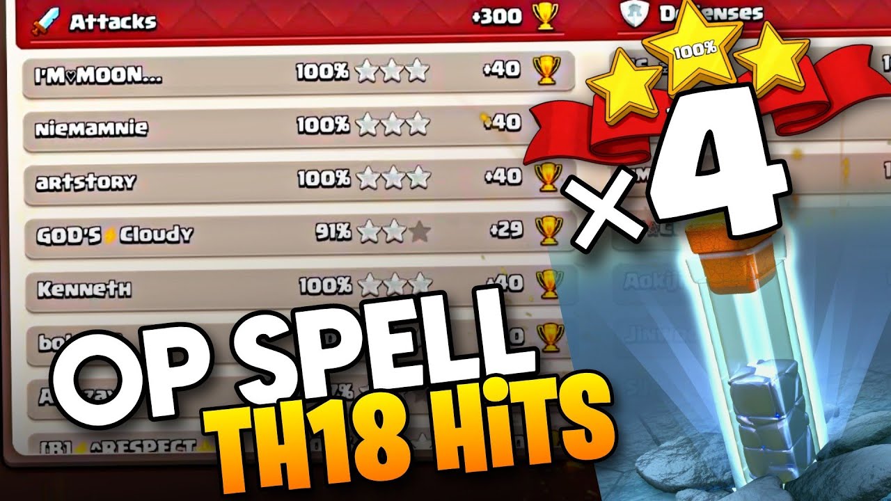 NEW spell OP ( daily +300) with Proof Th18 best Attack Strategy After update clash of clans