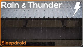 ►10 hours Rain and Rumbling Thunder on a Tin Roof. Metal roof rain Sounds for Sleeping. Som da chuva