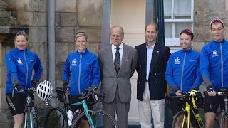 Countess of Wessex sets off on Edinburgh to London bike ride