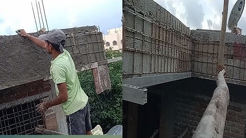 Wow Amazing idea in do  Creative || House front drop wall iron rod || Cement Sand Mix #construction