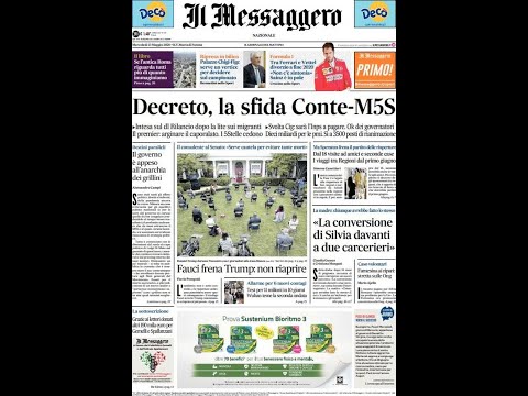 Rassegna Stampa prime pagine quotidiani nazionali e internazionali di mercoledì 13 maggio 2020