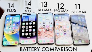 iPhone 14 Plus Vs iPhone 14 Pro Max Vs 13 Pro Max Vs 12 Pro Max Vs 11 Pro Max Battery Comparison!
