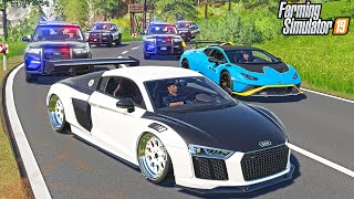 SUPER CAR POLICE CHASE (200+ MPH) | FARMING SIMULATOR 2019