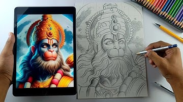 How To Draw Hanuman Ji, Lord Hanuman Drawing, Outline Tutorial
